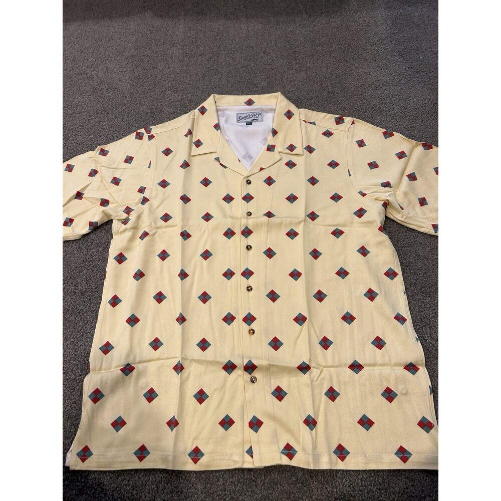 Bogey Boys The Rectangle Button Up Yellow Mens Size Medium